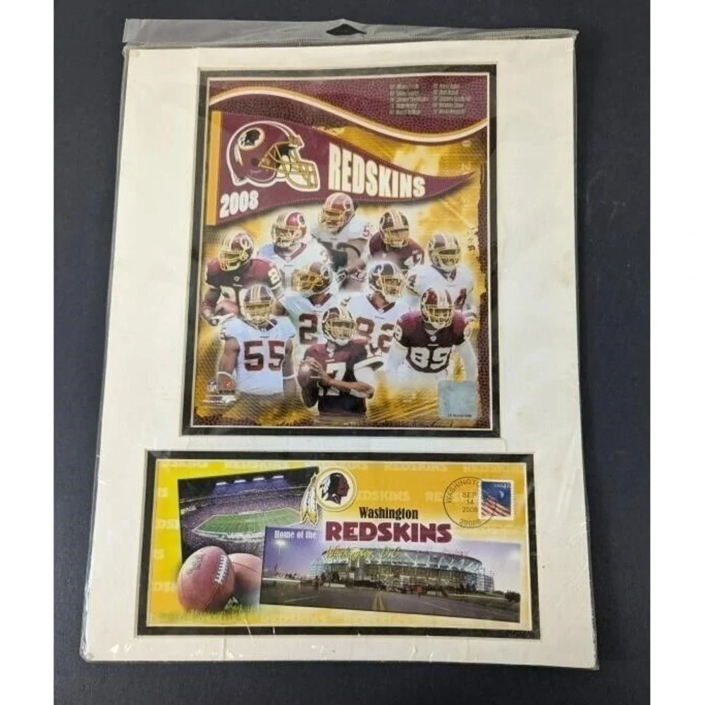 NFL 2008 Washington Redskins Envelope w/ Postage & Team 8 x 10 Photo Licensed‎